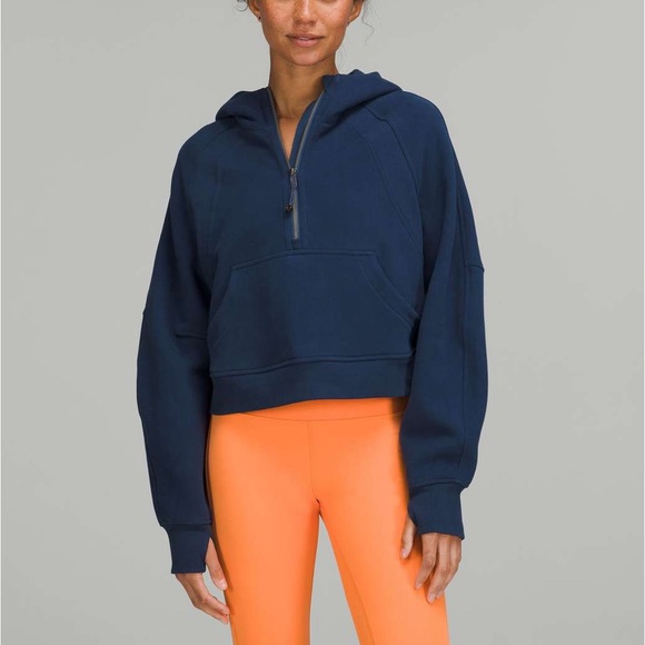 navy blue lululemon scuba half zip with hoodie size xs/s - Picture 1 of 7